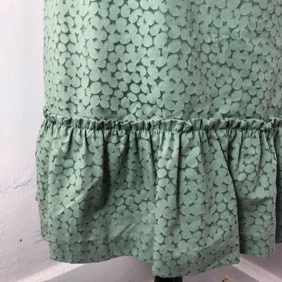 [SOLD] GAP Green Floral Peplum Hem Shift Dress M - Picture 2 of 7